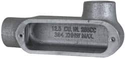Cooper Crouse-Hinds - Form 5, LR Body, 1" Trade, Rigid Malleable Iron Conduit Body - Oval, 6.2" OAL, 12-1/2 cc Capacity, Gray - Exact Tooling