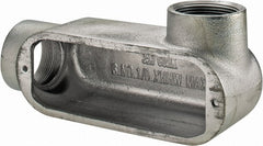Cooper Crouse-Hinds - Form 5, LR Body, 1-1/2" Trade, Rigid Malleable Iron Conduit Body - Oval, 8.12" OAL, 35.3 cc Capacity, Gray - Exact Tooling