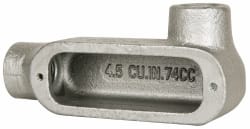 Cooper Crouse-Hinds - Form 5, LR Body, 1/2" Trade, Rigid Malleable Iron Conduit Body - Oval, 4.68" OAL, 4-1/2 cc Capacity, Gray - Exact Tooling