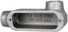 Cooper Crouse-Hinds - Form 5, LR Body, 3/4" Trade, Rigid Malleable Iron Conduit Body - Oval, 5.37" OAL, 7-1/2 cc Capacity, Gray - Exact Tooling