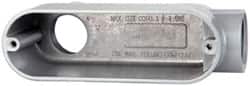 Cooper Crouse-Hinds - Form 5, LB Body, 1" Trade, IMC, Rigid Aluminum Conduit Body - Oval/Rectangle, 5.79" OAL, 12.2 cc Capacity, Silver - Exact Tooling