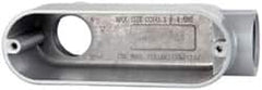 Cooper Crouse-Hinds - Form 5, LB Body, 1" Trade, IMC, Rigid Aluminum Conduit Body - Oval/Rectangle, 5.79" OAL, 12.2 cc Capacity, Silver - Exact Tooling