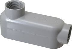 Cooper Crouse-Hinds - Form 5, LB Body, 1-1/2" Trade, IMC, Rigid Aluminum Conduit Body - Oval/Rectangle, 7.81" OAL, 33.8 cc Capacity, Silver - Exact Tooling