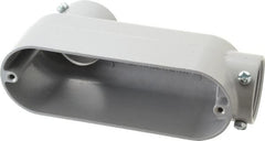 Cooper Crouse-Hinds - Form 5, LB Body, 1-1/2" Trade, EMT, IMC, Rigid Aluminum Conduit Body - Rectangle, 7.81" OAL, 33.8 cc Capacity, Gray - Exact Tooling