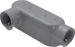 Cooper Crouse-Hinds - Form 5, LL Body, 1/2" Trade, EMT, IMC, Rigid Aluminum Conduit Body - Rectangle, 4.4" OAL, 4.35 cc Capacity, Gray - Exact Tooling
