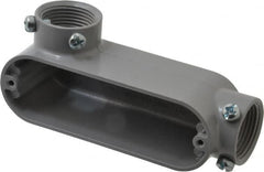 Cooper Crouse-Hinds - Form 5, LL Body, 1" Trade, EMT, IMC, Rigid Aluminum Conduit Body - Rectangle, 15.35" OAL, 12.2 cc Capacity, Gray - Exact Tooling