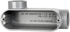Cooper Crouse-Hinds - Form 5, LL Body, 1-1/4" Trade, IMC, Rigid Aluminum Conduit Body - Oval/Rectangle, 7.87" OAL, 35.8 cc Capacity, Silver - Exact Tooling