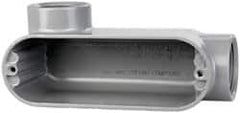 Cooper Crouse-Hinds - Form 5, LL Body, 1-1/2" Trade, IMC, Rigid Aluminum Conduit Body - Oval/Rectangle, 7.87" OAL, 35.8 cc Capacity, Silver - Exact Tooling