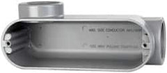 Cooper Crouse-Hinds - Form 5, LL Body, 2" Trade, IMC, Rigid Aluminum Conduit Body - Oval/Rectangle, 10.2" OAL, 69.7 cc Capacity, Silver - Exact Tooling