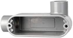 Cooper Crouse-Hinds - Form 5, LR Body, 1/2" Trade, IMC, Rigid Aluminum Conduit Body - Oval/Rectangle, 4.4" OAL, 4.35 cc Capacity, Silver - Exact Tooling