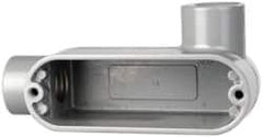 Cooper Crouse-Hinds - Form 5, LR Body, 1/2" Trade, IMC, Rigid Aluminum Conduit Body - Oval/Rectangle, 4.4" OAL, 4.35 cc Capacity, Silver - Exact Tooling