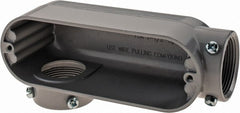 Cooper Crouse-Hinds - Form 5, LR Body, 1-1/2" Trade, EMT, IMC, Rigid Aluminum Conduit Body - Rectangle, 7.87" OAL, 35.8 cc Capacity, Gray - Exact Tooling