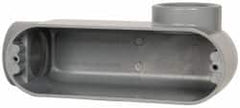 Cooper Crouse-Hinds - Form 5, LR Body, 2" Trade, IMC, Rigid Aluminum Conduit Body - Oval/Rectangle, 9.88" OAL, 69.7 cc Capacity, Silver - Exact Tooling