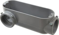 Cooper Crouse-Hinds - Form 5, LR Body, 2" Trade, EMT, IMC, Rigid Aluminum Conduit Body - Rectangle, 9.88" OAL, 69.7 cc Capacity, Gray - Exact Tooling