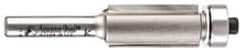 Amana Tool - 1/2" Cut Diam, 1" Length of Cut, 2 Flute Flush Trim Edge Profile Router Bit - Carbide-Tipped, 1/4" Shank Diam, 2-5/8" OAL, Uncoated - Exact Tooling