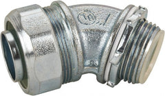 Cooper Crouse-Hinds - 1" Trade, Malleable Iron Threaded Angled Liquidtight Conduit Connector - Insulated - Exact Tooling