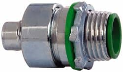 Cooper Crouse-Hinds - 3/8" Trade, Steel Threaded Straight Liquidtight Conduit Connector - Insulated - Exact Tooling