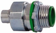 Cooper Crouse-Hinds - 3/8" Trade, Steel Threaded Straight Liquidtight Conduit Connector - Insulated - Exact Tooling