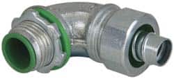 Cooper Crouse-Hinds - 3/8" Trade, Malleable Iron Threaded Angled Liquidtight Conduit Connector - Insulated - Exact Tooling