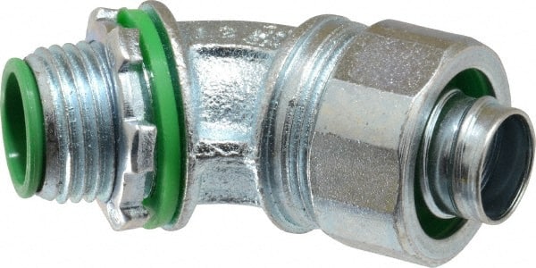 Cooper Crouse-Hinds - 1/2" Trade, Malleable Iron Threaded Angled Liquidtight Conduit Connector - Insulated - Exact Tooling