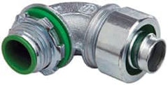 Cooper Crouse-Hinds - 1/2" Trade, Malleable Iron Threaded Angled Liquidtight Conduit Connector - Insulated - Exact Tooling