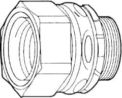 Cooper Crouse-Hinds - 3-1/2" Trade, Malleable Iron Threaded Straight Liquidtight Conduit Connector - Noninsulated - Exact Tooling