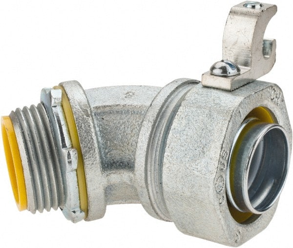 Cooper Crouse-Hinds - 1" Trade, Malleable Iron Threaded Angled Liquidtight Conduit Connector - Insulated - Exact Tooling
