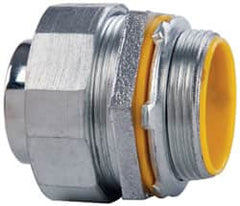 Cooper Crouse-Hinds - 1-1/2" Trade, Malleable Iron Threaded Straight Liquidtight Conduit Connector - Insulated - Exact Tooling