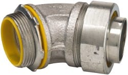 Cooper Crouse-Hinds - 1-1/2" Trade, Malleable Iron Threaded Angled Liquidtight Conduit Connector - Insulated - Exact Tooling