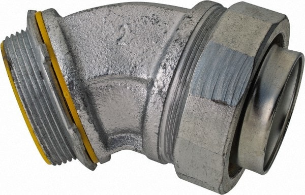 Cooper Crouse-Hinds - 2" Trade, Malleable Iron Threaded Angled Liquidtight Conduit Connector - Insulated - Exact Tooling