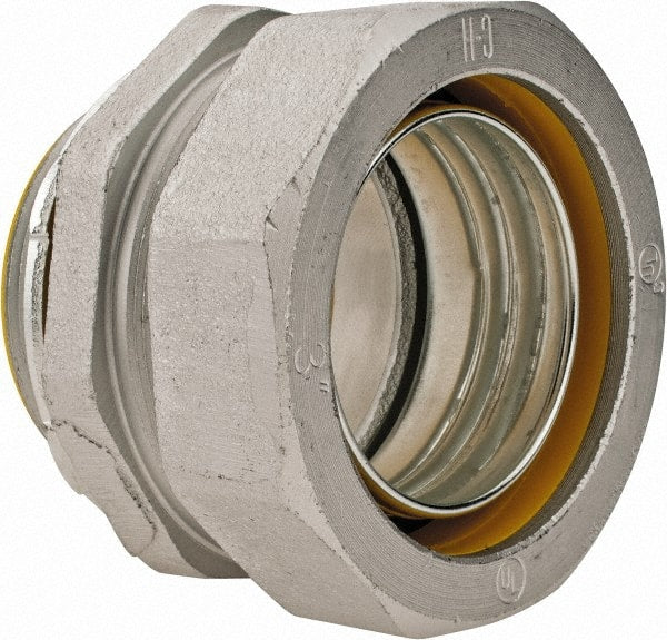 Cooper Crouse-Hinds - 3" Trade, Malleable Iron Threaded Straight Liquidtight Conduit Connector - Insulated - Exact Tooling