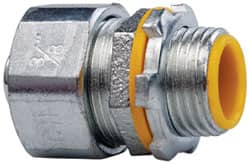 Cooper Crouse-Hinds - 3/8" Trade, Malleable Iron Threaded Straight Liquidtight Conduit Connector - Insulated - Exact Tooling