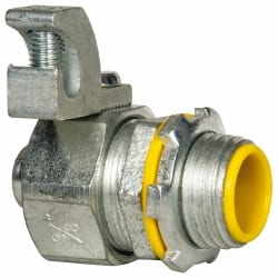 Cooper Crouse-Hinds - 3/8" Trade, Malleable Iron Threaded Straight Liquidtight Conduit Connector - Insulated - Exact Tooling