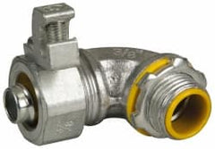 Cooper Crouse-Hinds - 3/8" Trade, Malleable Iron Threaded Angled Liquidtight Conduit Connector - Insulated - Exact Tooling