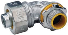 Cooper Crouse-Hinds - 1/2" Trade, Malleable Iron Threaded Angled Liquidtight Conduit Connector - Insulated - Exact Tooling