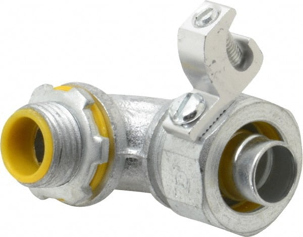 Cooper Crouse-Hinds - 1/2" Trade, Malleable Iron Threaded Angled Liquidtight Conduit Connector - Insulated - Exact Tooling