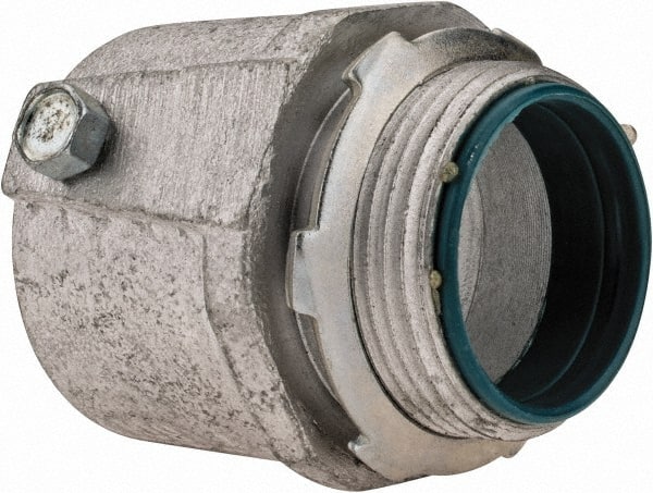 Cooper Crouse-Hinds - 1-1/4" Trade, Malleable Iron Set Screw Straight Rigid/Intermediate (IMC) Conduit Connector - Insulated - Exact Tooling