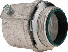 Cooper Crouse-Hinds - 1-1/2" Trade, Malleable Iron Set Screw Straight Rigid/Intermediate (IMC) Conduit Connector - Insulated - Exact Tooling