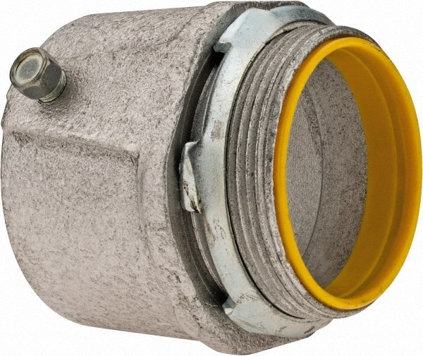 Cooper Crouse-Hinds - 2" Trade, Malleable Iron Set Screw Straight Rigid/Intermediate (IMC) Conduit Connector - Insulated - Exact Tooling