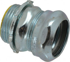 Cooper Crouse-Hinds - 1" Trade, Steel Compression Straight EMT Conduit Connector - Insulated - Exact Tooling