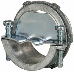 Cooper Crouse-Hinds - 2" Trade, Die Cast Zinc Squeeze Clamp Straight FMC Conduit Connector - Noninsulated - Exact Tooling