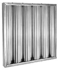 Made in USA - 25" High x 16" Wide x 2" Deep HVAC Grease Filter - 24 Gauge Galvanized Steel, Bail Handle, 450°F Max Working Temp - Exact Tooling