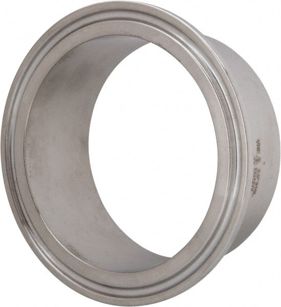 VNE - 2-1/2", Clamp Style, Sanitary Stainless Steel Pipe Welding Ferrule - Tube OD Connection, Grade 316/316L - Exact Tooling