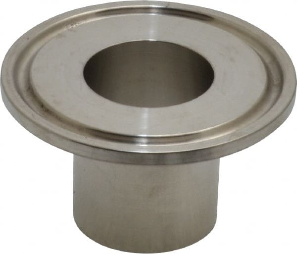 VNE - 1", Clamp Style, Sanitary Stainless Steel Pipe Welding Ferrule - Tube OD Connection, Grade 304 - Exact Tooling