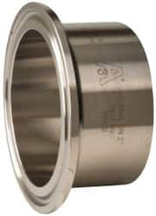 VNE - 2", Clamp Style, Sanitary Stainless Steel Pipe Welding Ferrule - Tube OD Connection, Grade 304 - Exact Tooling