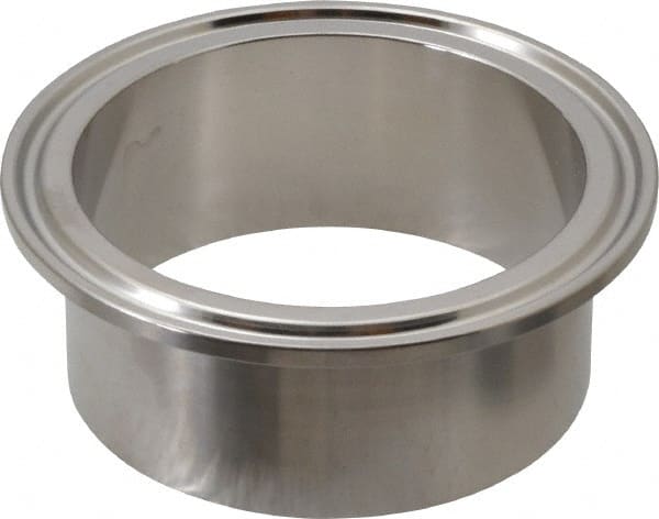 VNE - 2-1/2", Clamp Style, Sanitary Stainless Steel Pipe Welding Ferrule - Tube OD Connection, Grade 304 - Exact Tooling