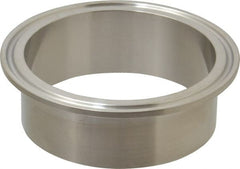 VNE - 3", Clamp Style, Sanitary Stainless Steel Pipe Welding Ferrule - Tube OD Connection, Grade 304 - Exact Tooling