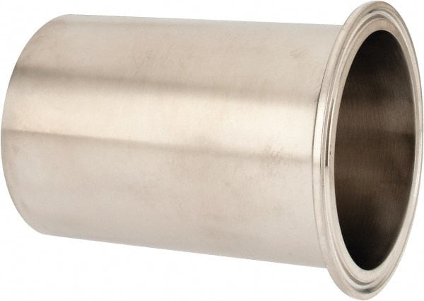 VNE - 3", Clamp Style, Sanitary Stainless Steel Pipe Tygon Hose Adapter - Tube OD Connection, Grade 304 - Exact Tooling
