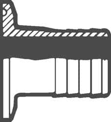 VNE - 1-1/4", Clamp Style, Sanitary Stainless Steel Pipe Rubber Hose Adapter - Tube OD Connection, Grade 316/316L - Exact Tooling