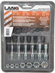Lang - 1/4-20 to 9/16-32 Tap, 1/4-20 to 5/8-18 Die, UNC, UNF, Tap and Die Set - Carbon Steel, Nonadjustable, 26 Piece Set with PVC Case - Exact Tooling